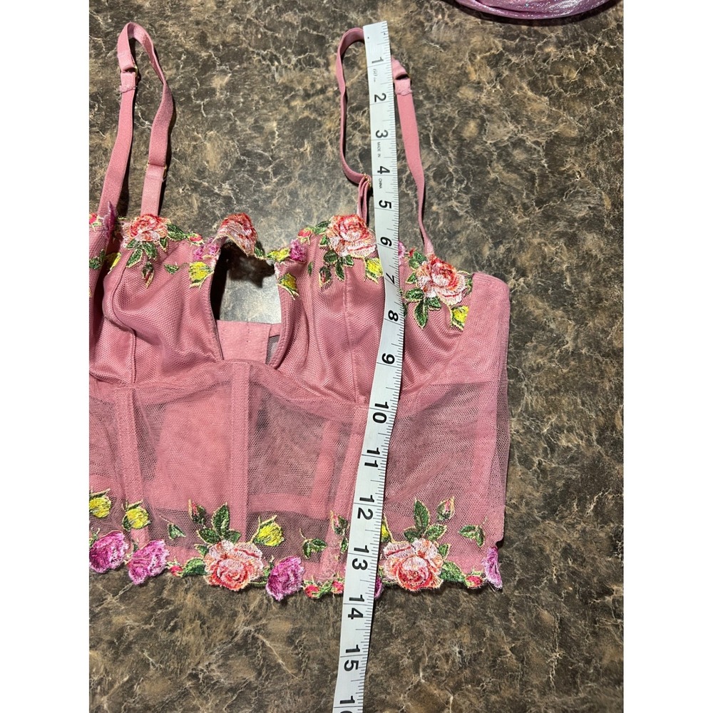 Victorias Secret Dream Angels Floral Embroidered Corset Top Bundle 32B festival‎ - Picture 8 of 10